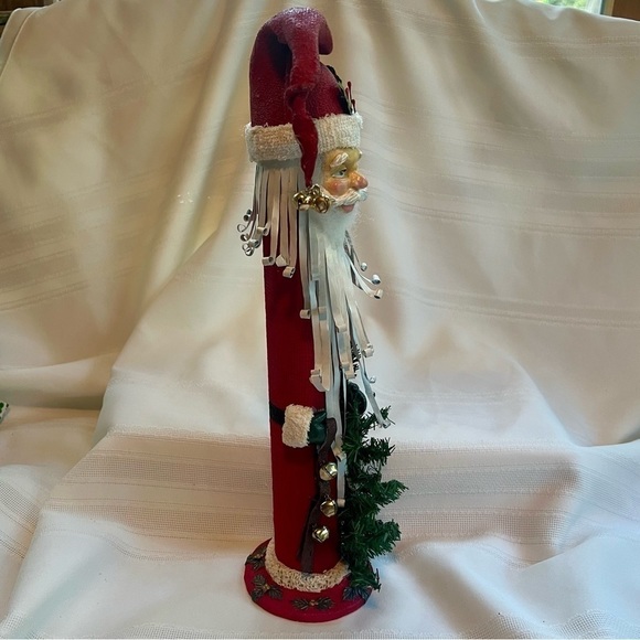 Santa Figurine Jingle Bells Whimsical Metal Beard Christmas Tree‎ EUC - Picture 7 of 11